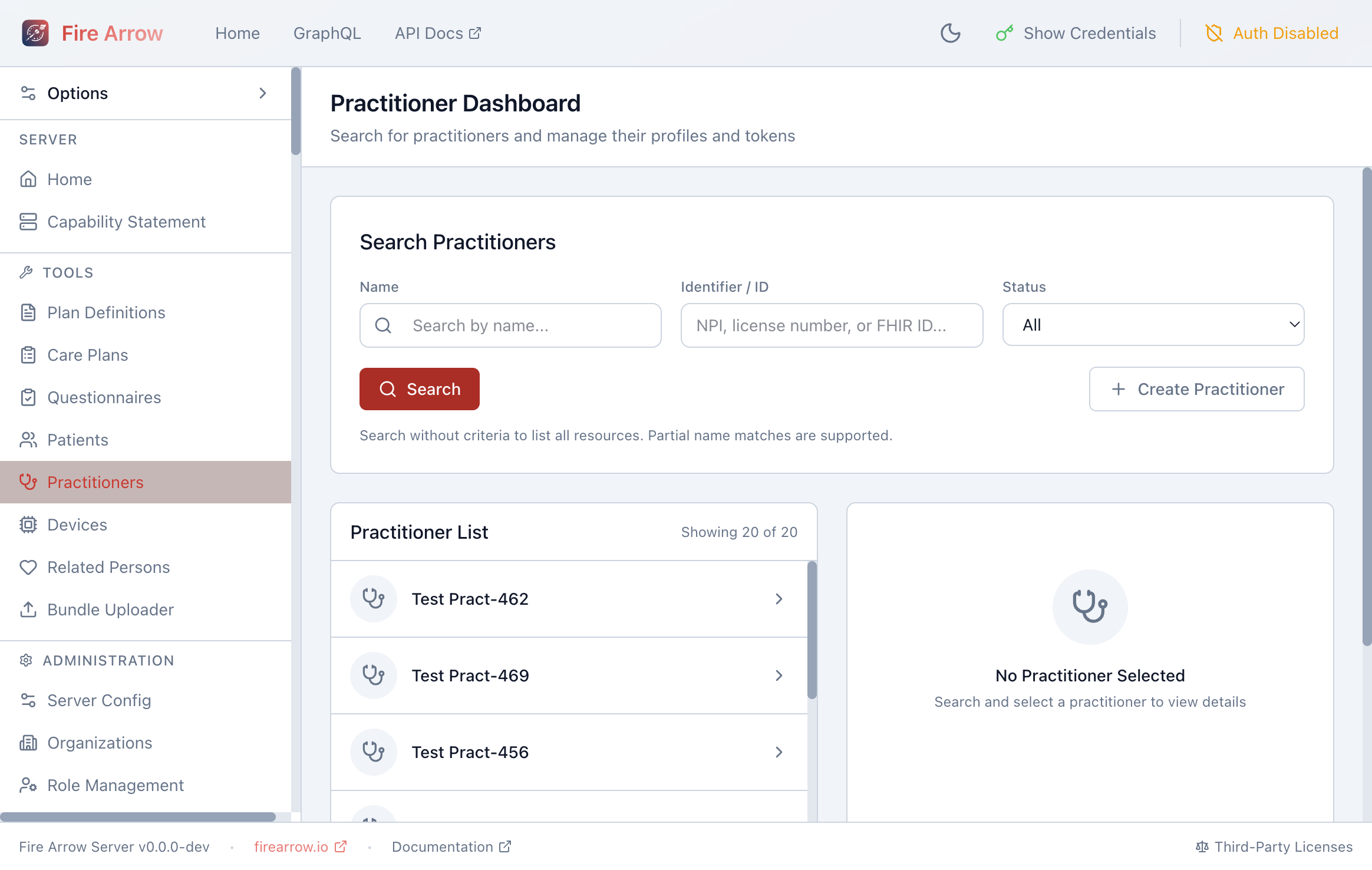 Practitioner Dashboard